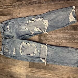 American Eagle Outfitters Women's Ripped Light Blue Jeans